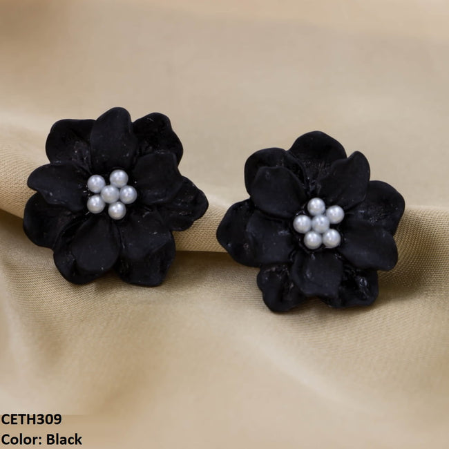 FLOWER STUD TOPS PAIR