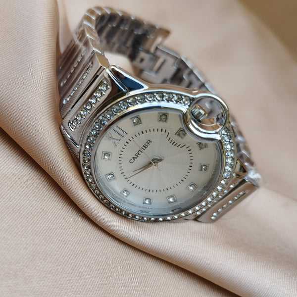 CARTIER WHITE SILVER WATCH