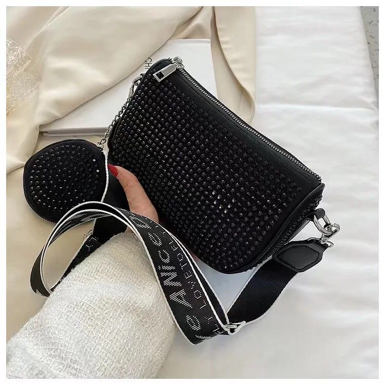 METALLIC ZIRCON HANDBAG