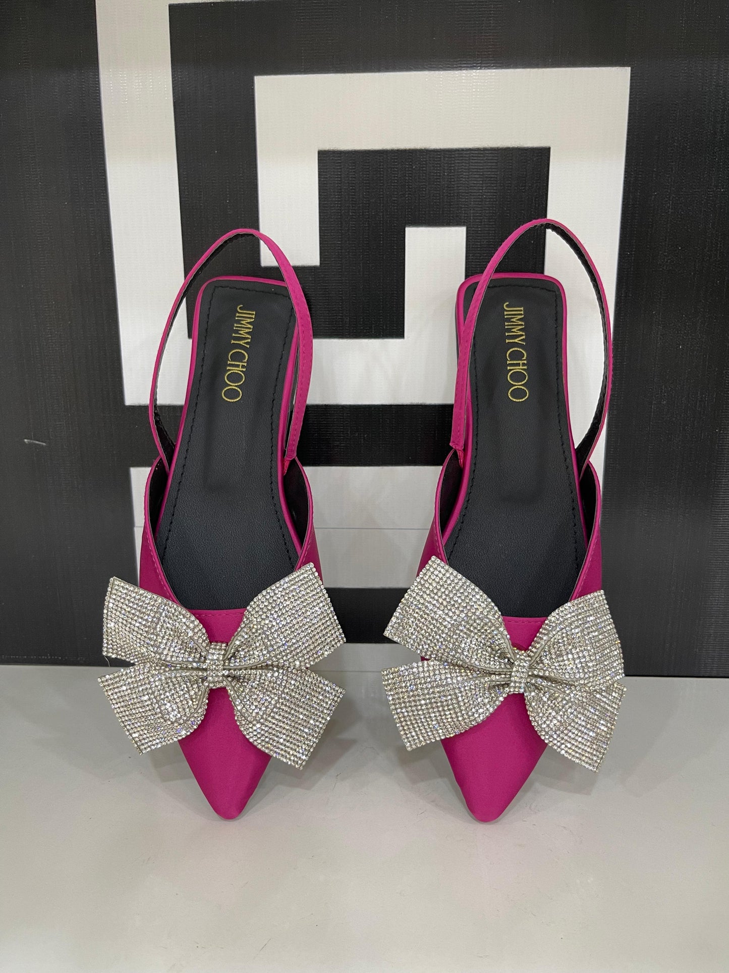 RHINESTONE BOW FLAT PUMPS