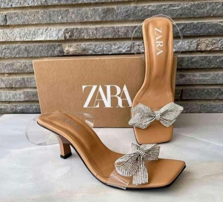 ZARA TRANSPARENT HEELED SANDALS